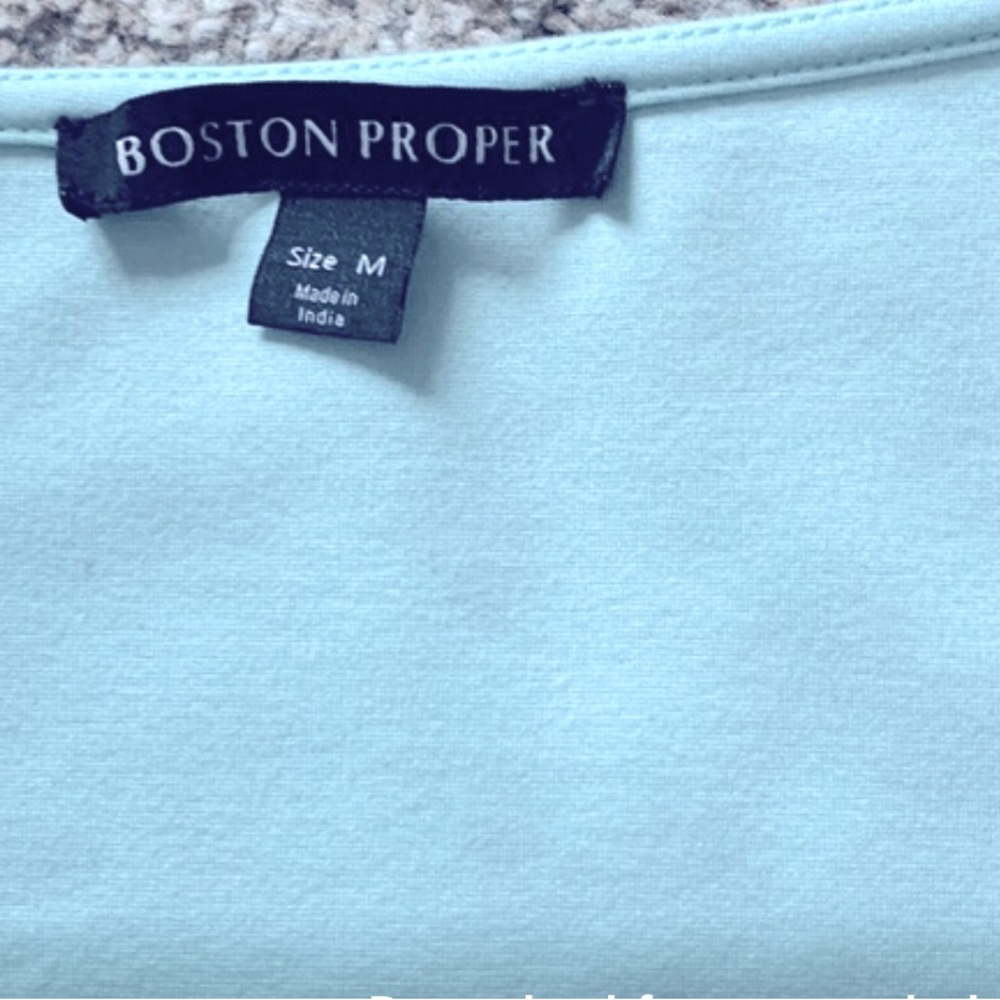BOSTON PROPER Pastel Spring Top, Robin’s Egg Blue, Medium, NWOT (CLOS) - Picture 3 of 6